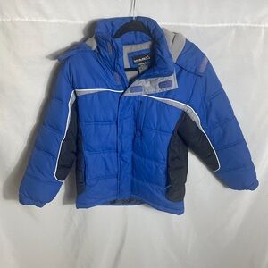 Minus Zero Boys Blue Puffer Jacket Size M 10/12 Hooded Winter Coat